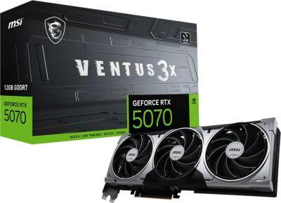 ���������� MSI PCI-E 5.0 RTX 5070 12G VENTUS 3X NVIDIA GeForce RTX 5070 12Gb 192bit GDDR7 2512/28000 HDMIx1 DPx3 HDCP Ret