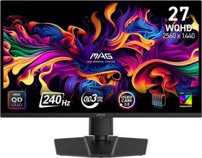 ������� MSI 26.5" Mag 271QP QD-OLED X24 ������ QD OLED LED 16:9 HDMI ������� HAS Piv 240cd 178��/178�� 2650x1440 240Hz DP Quad HD 2K (1440p) 8��