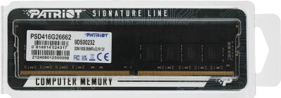 ������ DDR4 16GB 2666MHz Patriot PSD416G26662 Signature RTL PC4-21300 CL19 DIMM 288-pin 1.2� single rank Ret
