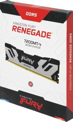 ������ DDR5 2x16GB 7200MHz Kingston KF572C38RSK2-32 Fury Renegade Silver XMP RTL Gaming PC5-57600 CL38 DIMM 288-pin 1.45� kit single rank � ���������� Ret