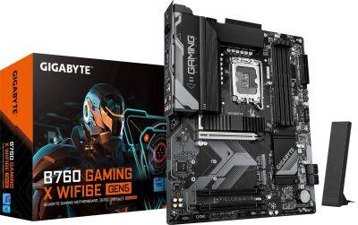 ����������� ����� Gigabyte B760 GAMING X WIFI6E GEN5 Soc-1700 Intel B760 4xDDR5 ATX AC`97 8ch(7.1) 2.5Gg RAID+HDMI+DP