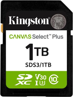 ���� ����� SDXC 1TB Kingston SDS3/1TB Canvas Select Plus V30 w/o adapter