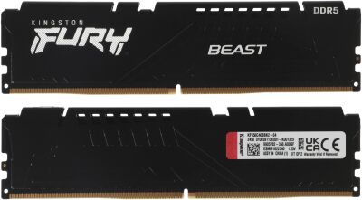 ������ DDR5 2x32GB 5600MHz Kingston KF556C40BBK2-64 Fury Beast RTL Gaming PC5-44800 CL40 DIMM 288-pin 1.25� dual rank � ���������� Ret