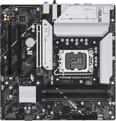 ����������� ����� Asus PRIME B760M-A WIFI II Soc-1700 Intel B760 4xDDR5 mATX AC`97 8ch(7.1) 2.5Gg RAID+HDMI+DP