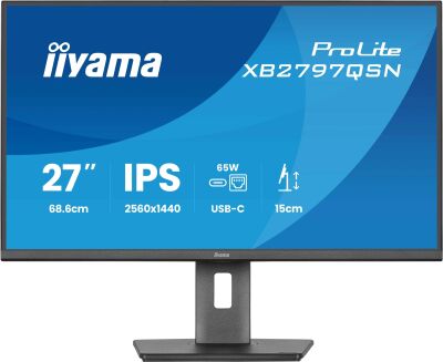 ������� Iiyama 27" ProLite XB2797QSN-B1 ������ IPS LED 16:9 HDMI M/M ������� HAS Piv 350cd 178��/178�� 2560x1440 75Hz DP Quad 2K (1440p) USB 5.8��