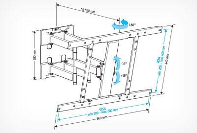 ��������� ��� ���������� Holder LCD-SU6602-B ������ 26"-60" ����.45�� ��������� �������