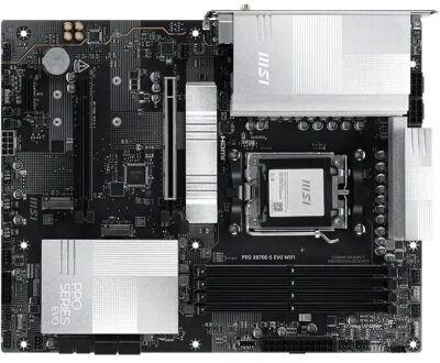 ����������� ����� MSI PRO X870E-S EVO WIFI Socket AM5 AMD X870E 4xDDR5 ATX AC`97 8ch(7.1) 5Gigabit RAID+HDMI