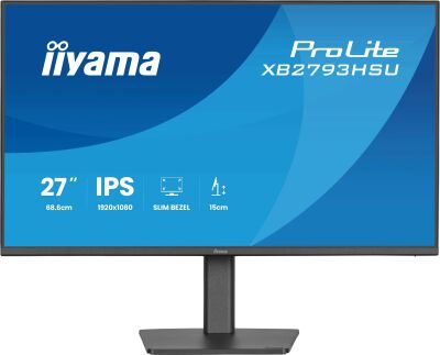 ������� Iiyama 27" ProLite XB2793HSU-B1 ������ IPS LED 1ms 16:9 HDMI M/M ������� HAS Piv 350cd 178��/178�� 1920x1080 120Hz DP FHD USB 6��
