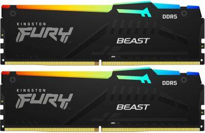 ������ DDR5 2x32GB 6000MHz Kingston KF560C36BBEAK2-64 Fury Beast Black RGB RTL Gaming PC5-48000 CL36 DIMM 288-pin 1.35� kit single rank � ���������� Ret