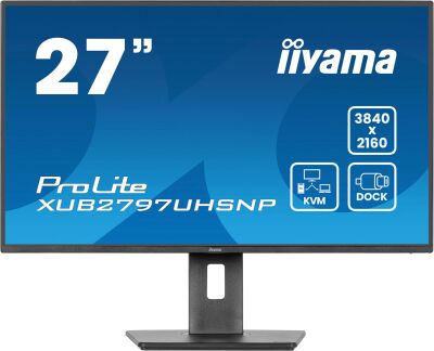 ������� Iiyama 27" ProLite XUB2797UHSNP-B1 ������ IPS LED 16:9 HDMI M/M ������� HAS Piv 1300:1 350cd 178��/178�� 3840x2160 60Hz DP 4K USB 6.1��
