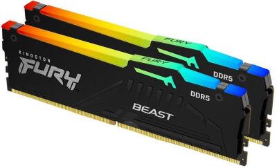 ������ DDR5 2x16Gb 5600MHz Kingston KF556C40BBAK2-32 Fury Beast Black RGB RTL Gaming PC5-44800 CL40 DIMM 288-pin 1.25� single rank � ���������� Ret