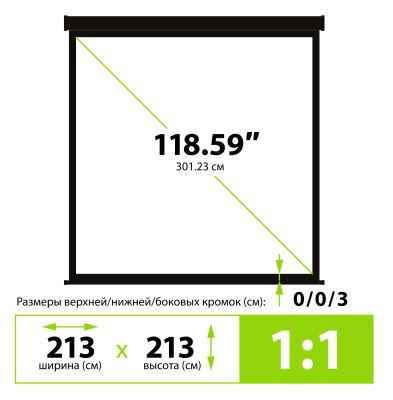 ����� Cactus 213x213�� Wallscreen CS-PSW-213X213-BK 1:1 ��������-���������� �������� ������