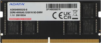 ������ DDR5 32GB 4800MHz A-Data AD5S480032G-S RTL PC4-38400 CL40 SO-DIMM 262-pin 1.1� single rank Ret