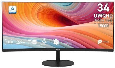 ������� MSI 34" Pro MP341CQ E12 ������ VA LED 21:9 HDMI M/M ������� 300cd 178��/178�� 3440x1440 120Hz DP 2K 7.1��