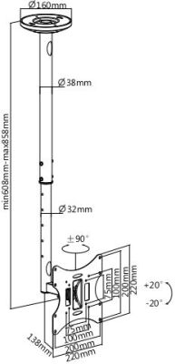��������� ��� ���������� Ultramounts UM890 ������ 17"-43" ����.30�� ���������� ���������-��������� � ���������