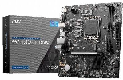 ����������� ����� MSI PRO H610M-E DDR4 Soc-1700 Intel H610 2xDDR4 mATX AC`97 8ch(7.1) GbLAN+VGA+HDMI