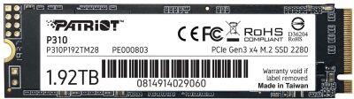 ���������� SSD Patriot PCIe 3.0 x4 1920GB P310P192TM28 P310 M.2 2280