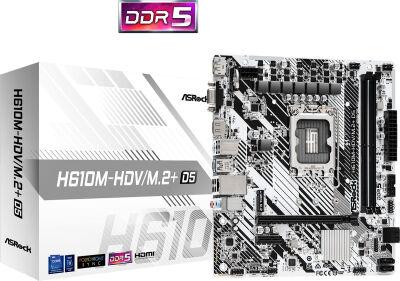 ����������� ����� Asrock H610M-HDV/M.2+ D5 Soc-1700 Intel H610 2xDDR5 mATX AC`97 8ch(7.1) GbLAN+VGA+HDMI+DP