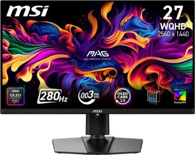 ������� MSI 26.5" Mag 271QP QD-OLED X28 ������ QD OLED LED 16:9 HDMI ������� HAS Piv 250cd 178��/178�� 2560x1440 280Hz DP Quad 2K (1440p) 8.2��