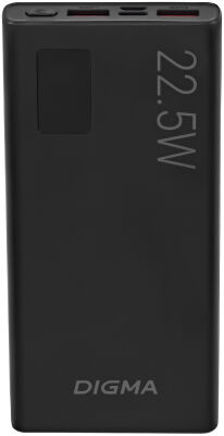 ��������� ����������� Digma DGPF10A 10000mAh QC3.0/PD3.0 22.5W 3A 2xUSB-A/USB-C ������ (DGPF10A22PBK)
