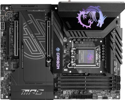����������� ����� MSI MPG Z890 CARBON WIFI Soc-1851 Intel Z890 4xDDR5 ATX AC`97 8ch(7.1) 5Gigabit + 2.5Gigabit Ethernet RAID+HDMI