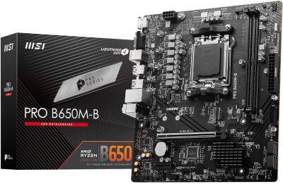 ����������� ����� MSI PRO B650M-B SocketAM5 AMD B650 2xDDR5 mATX AC`97 8ch(7.1) 2.5Gg RAID+VGA+HDMI