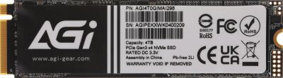 ���������� SSD AGi PCIe 3.0 x4 4TB AGI4T0GIMAI298 AI298 M.2 2280