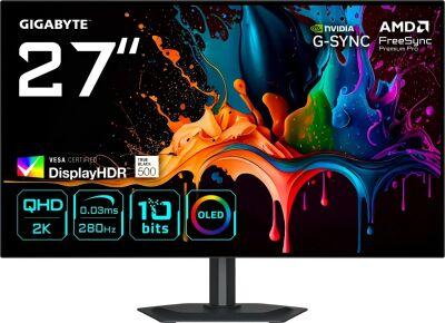 ������� Gigabyte 27" MO27Q28G ������ WOLED LED 16:9 HDMI M/M ������� HAS Piv 1500000:1 335cd 178��/178�� 2560x1440 280Hz DP Quad 2K (1440p) USB 6��