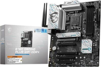 ����������� ����� MSI B760 GAMING PLUS WIFI DDR4 Soc-1700 Intel B760 4xDDR4 ATX AC`97 8ch(7.1) 2.5Gg+HDMI+DP