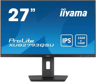 ������� Iiyama 27" ProLite XUB2793QSU-B7 ������ IPS LED 16:9 HDMI M/M ������� HAS Piv 300cd 178��/178�� 2560x1440 100Hz DP 2K USB 5.6��