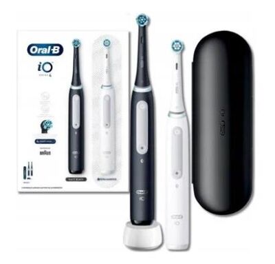 Электрическая зубная щетка IO4 DUO MATT BLACK+QUITE WHITE ORAL-B