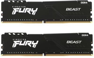 ������ DDR4 2x32Gb 3200MHz Kingston KF432C16BBK2/64 Fury Beast Black RTL Gaming PC4-25600 CL16 DIMM 288-pin 1.35� dual rank � ���������� Ret