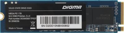 ���������� SSD Digma PCIe 3.0 x4 1TB DGSM3001TP53T Mega P5 M.2 2280