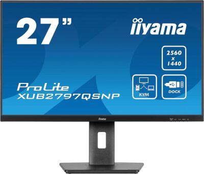 ������� Iiyama 27" ProLite XUB2797QSNP-B1 ������ IPS LED 16:9 HDMI M/M ������� HAS Piv 300cd 178��/178�� 2560x1440 100Hz DP WQ HD 2K (1440p) USB 6.1��