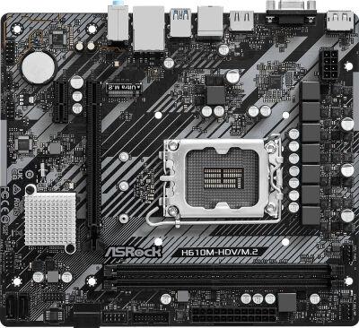 ����������� ����� Asrock H610M-HDV/M.2 R2.0 Soc-1700 Intel H610 2xDDR4 mATX AC`97 8ch(7.1) GbLAN+VGA+HDMI+DP