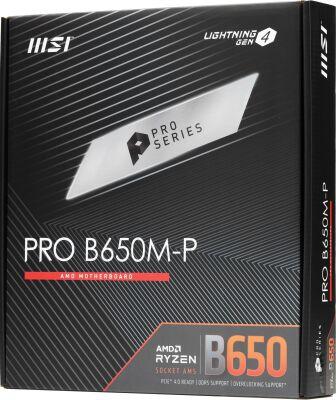 ����������� ����� MSI PRO B650M-P SocketAM5 AMD B650 4xDDR5 mATX AC`97 8ch(7.1) 2.5Gg RAID+VGA+HDMI+DP