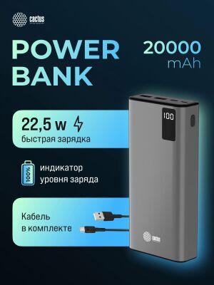 ��������� ����������� Cactus CS-PBFSFA-20000 20000mAh 22.5W 4.5A 2xUSB-A/USB-C �����