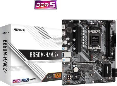 ����������� ����� Asrock B650M-H/M.2+ SocketAM5 AMD B650 2xDDR5 mATX AC`97 8ch(7.1) GbLAN RAID+HDMI+DP