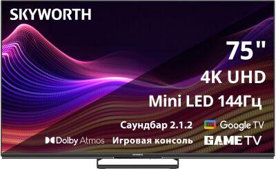 ��������� LED Skyworth 75" 75X87G QD-Mini LED Magic Sound Game TV Frameless ������ 4K Ultra HD 144Hz MEMC DVB-T DVB-T2 DVB-C DVB-S DVB-S2 USB WiFi Smart TV