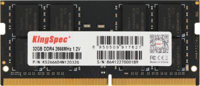 ������ DDR4 32GB 2666MHz Kingspec KS2666D4N12032G RTL PC4-21300 SO-DIMM 260-pin 1.2� single rank Ret