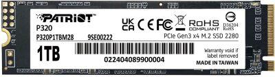 ���������� SSD Patriot PCIe 3.0 x4 1TB P320P1TBM28 P320 M.2 2280