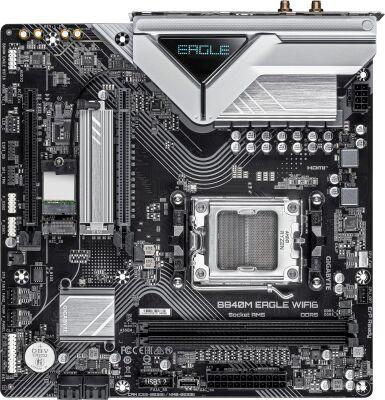 ����������� ����� Gigabyte B840M EAGLE WIFI6 Socket AM5 AMD B840 2xDDR5 mATX AC`97 8ch(7.1) 2.5Gg RAID+HDMI+DP