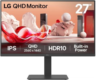 ������� LG 27" 27BA45QB-B ������ IPS LED 16:9 HDMI M/M ������� HAS Piv 1000:1 350cd 178��/178�� 2560x1440 75Hz DP 2K 8.1��