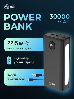 ��������� ����������� Cactus CS-PBFSJA-30000 30000mAh 22.5W 4.5A 2xUSB-A/2xUSB-C ������