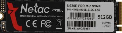 ���������� SSD Netac PCIe 3.0 x4 512GB NT01N930E-512G-E4X N930E Pro M.2 2280