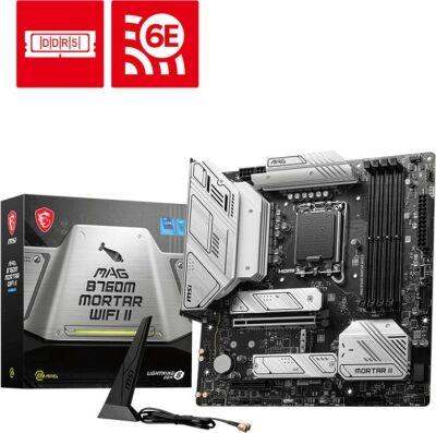 ����������� ����� MSI MAG B760M MORTAR WIFI II Soc-1700 Intel B760 4xDDR5 mATX AC`97 8ch(7.1) 2.5Gg+HDMI+DP