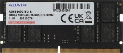 ������ DDR5 16GB 5600MHz A-Data AD5S560016G-S RTL PC5-44800 CL46 SO-DIMM 262-pin 1.1� single rank Ret