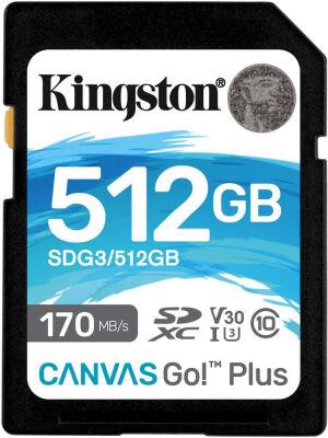 ���� ����� SDXC 512GB Kingston SDG3/512GB Canvas Go! Plus w/o adapter