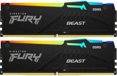 ������ DDR5 2x16GB 5600MHz Kingston KF556C36BBEAK2-32 Fury Beast Expo RGB RTL Gaming PC5-44800 CL36 DIMM UDIMM 288-pin 1.25� kit single rank � ���������� Ret