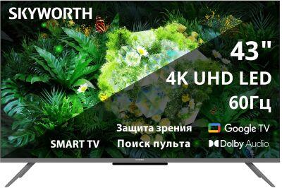 ��������� LED Skyworth 43" 43G66G Google TV Frameless ������/����� 4K Ultra HD 60Hz DVB-T DVB-T2 DVB-C DVB-S DVB-S2 USB WiFi Smart TV